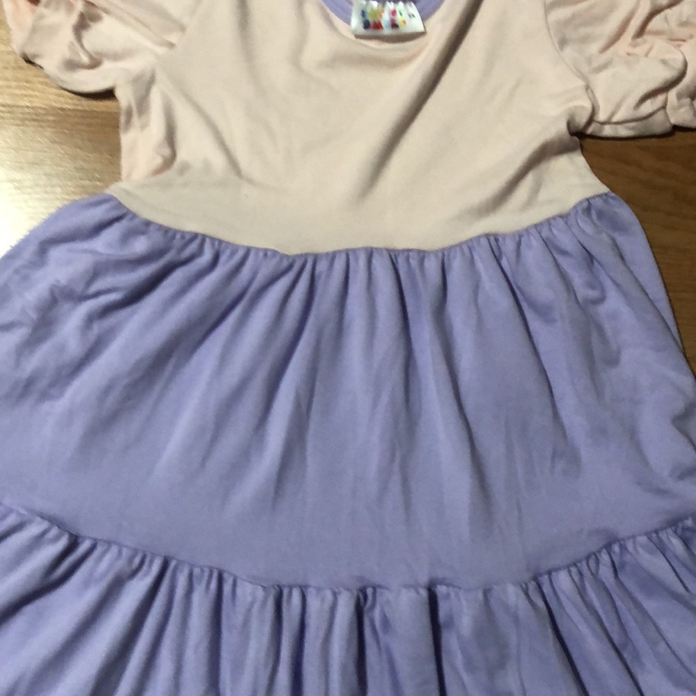 DotDotSmile Pink and Purple tier dress sz 5/6 - Picture 2 of 6